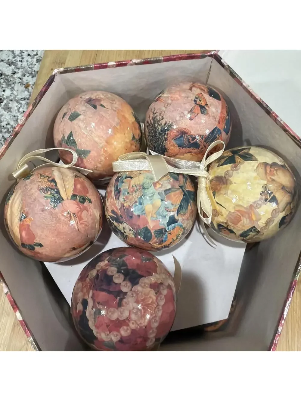 VTG 1995 Victorian Christmas Ornaments Set of 12 C&F Enterprises Vintage *